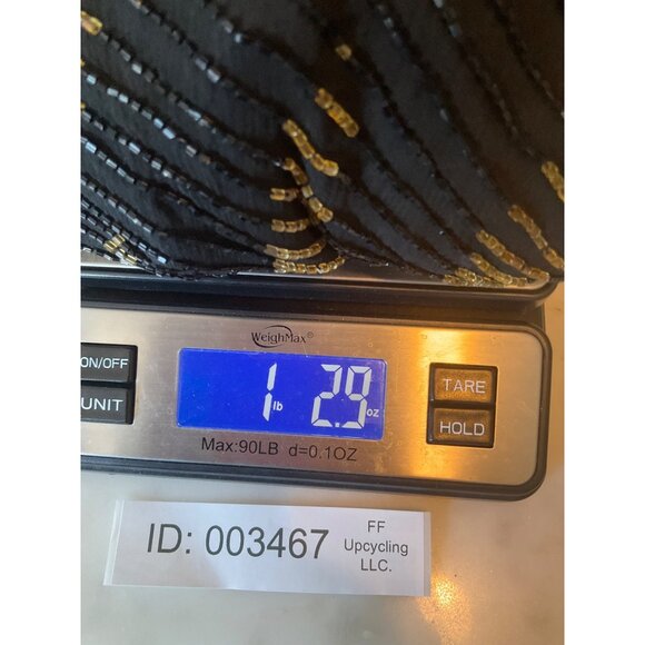 Leslie Fay Evenings Sz Medium-Large Beaded Formal Jacket Black & Gold Silk 90's - Picture 13 of 13